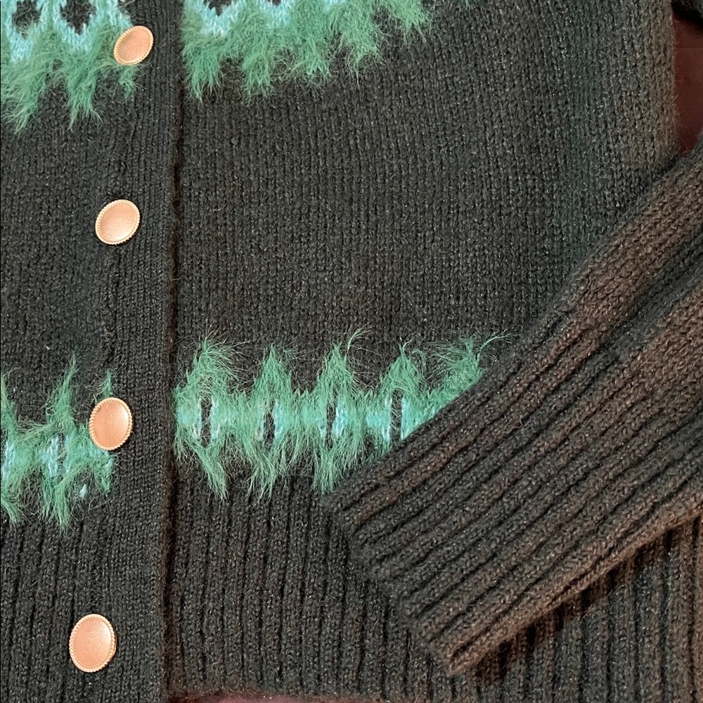 Green Patterned Women's Sweater - Picture 12 of 15